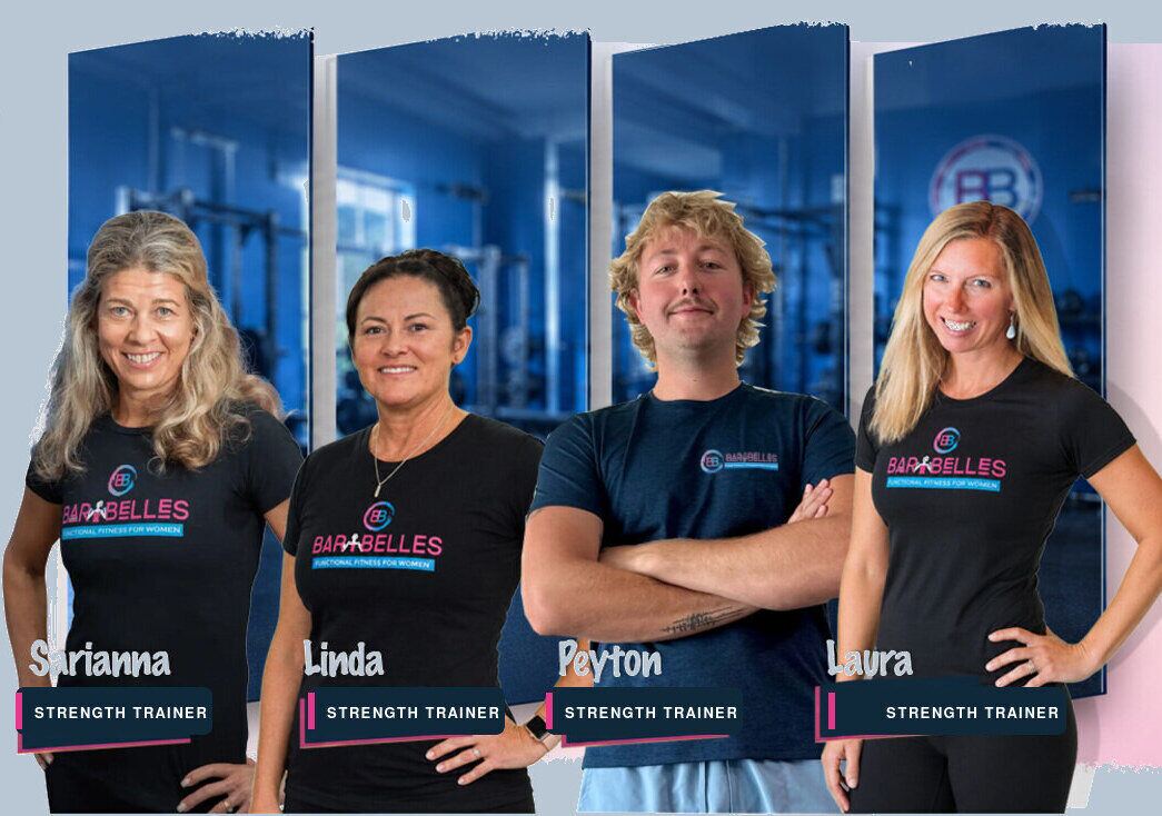 The Barbelles training team: Sarianna, Linda, Peyton and Laura